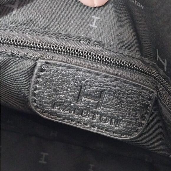 NWOT! HALSTON! BLACK QUILTED VEGAN LEATHER, GOLD HARDWARE SHOULDER BAG, HANDBAG! - Picture 15 of 16